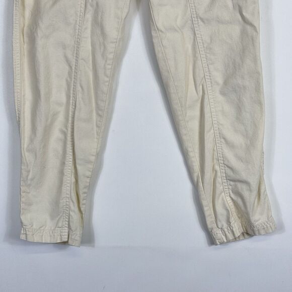Madewell Cream Beige Drawstring Paper Bag Tapered Ankle‎ Pants Women's XS - Picture 3 of 8